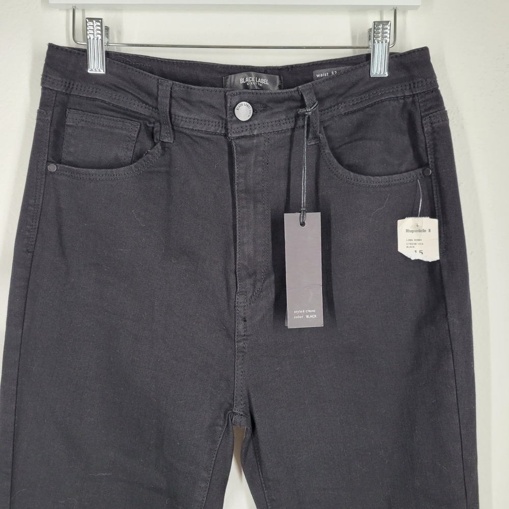 BLACK LABEL Cest Toi Womens Black High Waist Ankle Skinny Jeans Size 13 - Picture 2 of 8